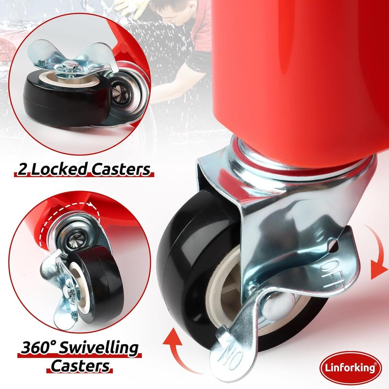Linforking Bucket Dolly 5 Gallon with Wheels,360°Rolling Car Wash Buckets Dolly for 2.5 to 5 Gallon Buckets with Bucket Insert,Cleaning Brush,Supports Up to 300 lbs - Image 3